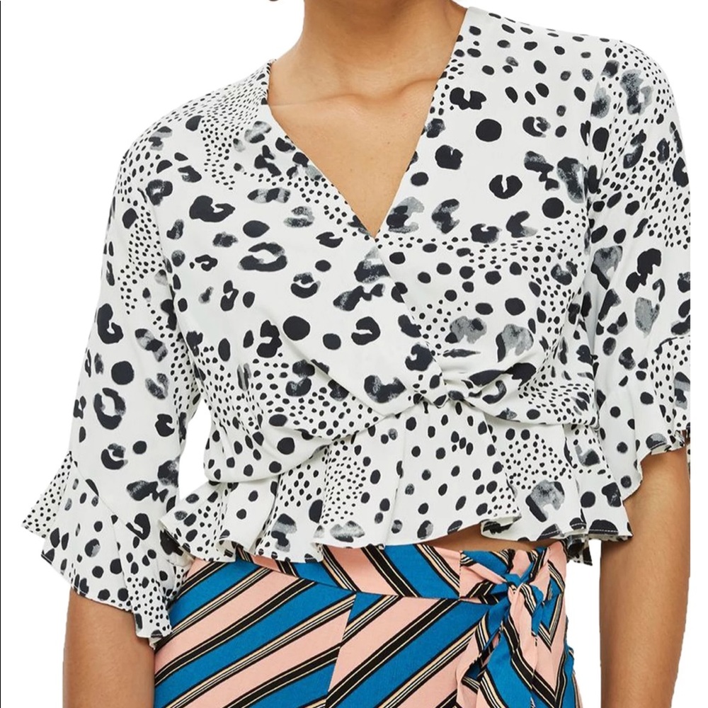 Topshop Twist Peplum Hem Top